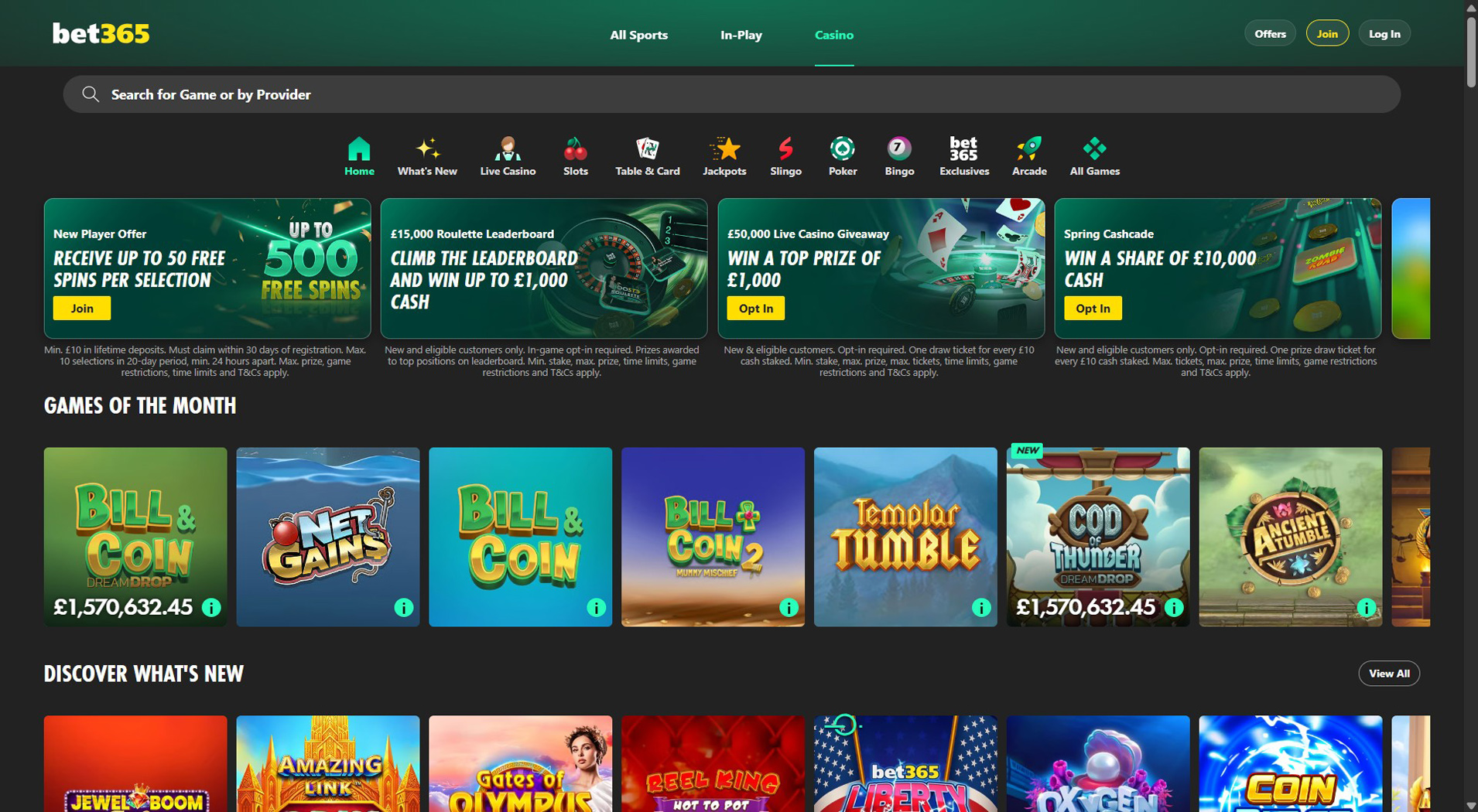 7. bet365 Casino - Balanced Sofort Casino Offer